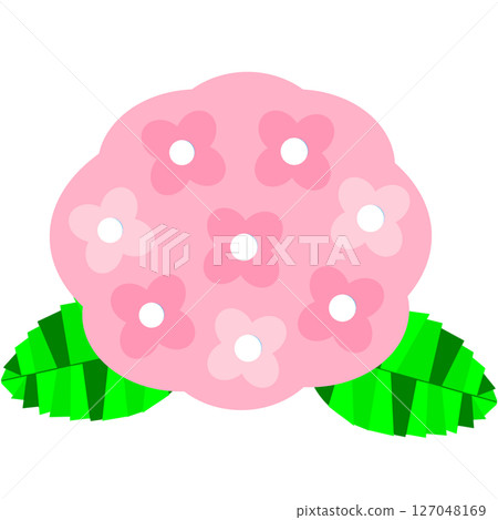 裝飾雨季和初夏的繡球花的可愛插圖 127048169