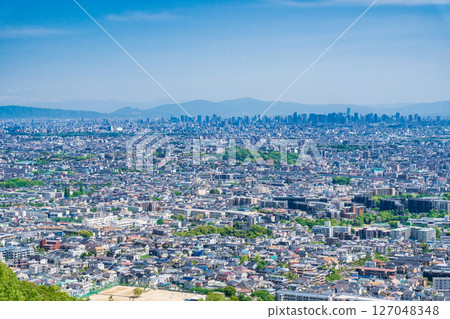 從大阪府池田市五月山眺望大阪平原 127048348