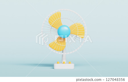Simple Electric Fan Icon. 3D Rendering. 127048356