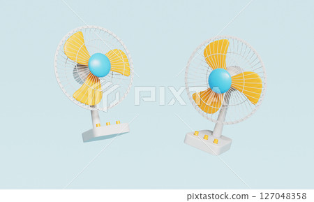 Simple Electric Fan Icon. 3D Rendering. 127048358