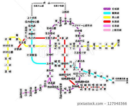 Nagoya Municipal Subway Route Map Nagoya Municipal Subway Route Map 127048366