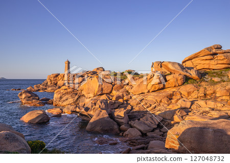Ploumanac'h Lightouse of Mean Ruz, cotes-d'armor, brittany, france 127048732