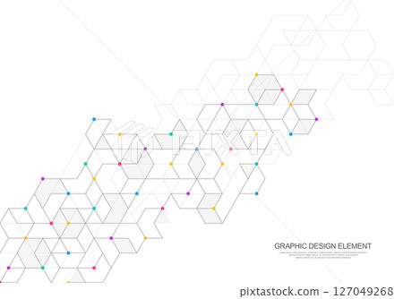 Abstract vector background with simple geometric figures and dots. Graphic design element and polygonal shape pattern 127049268