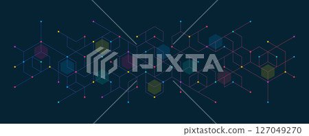 Abstract vector background with simple geometric figures and dots. Graphic design element and polygonal shape pattern 127049270