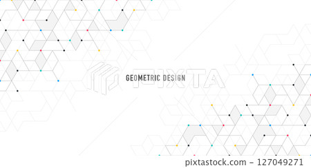Abstract vector background with simple geometric figures and dots. Graphic design element and polygonal shape pattern 127049271
