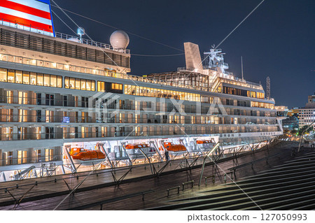 The luxury cruise ship "Asuka III" shines at night The luxury cruise ship "Asuka III" shines at night 127050993