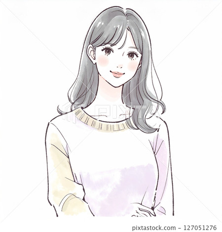 Illustration material of women and girls Illustration material of women and girls 127051276