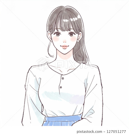 Illustration material of women and girls 127051277