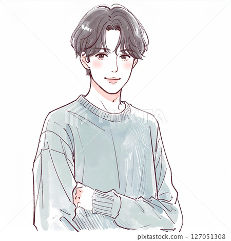 Illustration material of men and boys Illustration material of men and boys 127051308