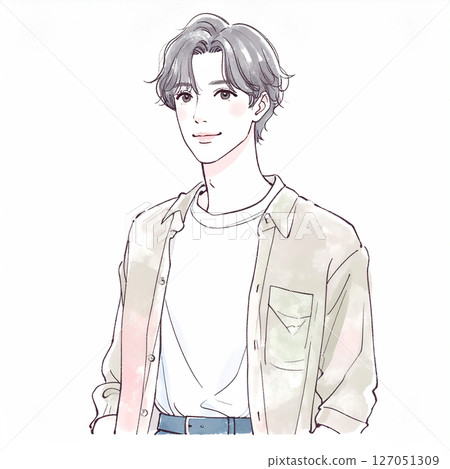 Illustration material of men and boys Illustration material of men and boys 127051309