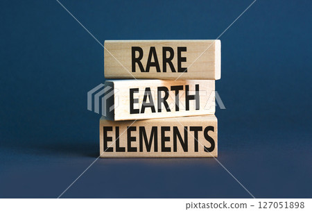 Rare earth elements symbol. Concept words Rare earth elements on beautiful wooden block. Beautiful grey table grey background. Business and rare earth elements concept. Copy space. Rare earth elements symbol. Concept words Rare earth elements on beautiful wooden block. Beautiful grey table grey background. Business and rare earth elements concept. Copy space. 127051898