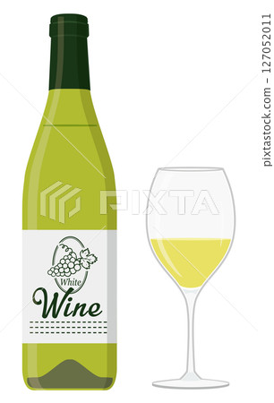 Alcoholic drinks_wine bottle and glass of wine (white wine) 127052011