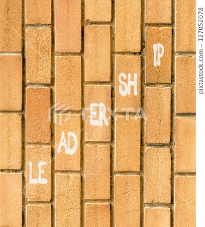 Leadership symbol. Concept word Leadership on beautiful brown bricks. Beautiful brown brick wall background. Business leadership concept. Copy space. Leadership symbol. Concept word Leadership on beautiful brown bricks. Beautiful brown brick wall background. Business leadership concept. Copy space. 127052078