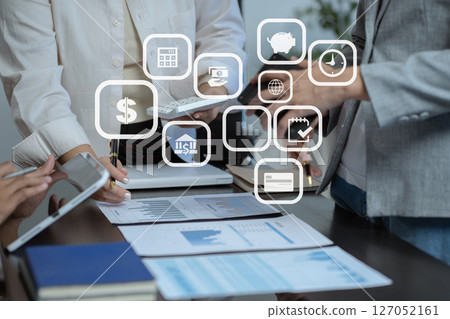 Co working team meeting concept. Co working team meeting concept. 127052161