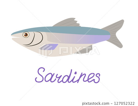 A Colorfully Stylized Illustration of Sardines Tailored for Culinary Use and Marketing Purposes A Colorfully Stylized Illustration of Sardines Tailored for Culinary Use and Marketing Purposes 127052322