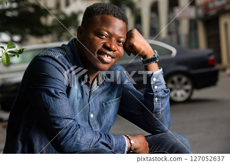 happy businessman celebrates his joy happy businessman celebrates his joy 127052637