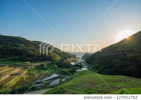 (Nagasaki Prefecture) Rice terraces with ocean views in Kasuga Village (Hidden Christian Sites in the Nagasaki and Amakusa Regions) (Nagasaki Prefecture) Rice terraces with ocean views in Kasuga Village (Hidden Christian Sites in the Nagasaki and Amakusa Regions) 127052762