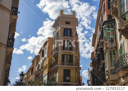 Beautiful cityscape on the island of Mallorca near Barcelona, Spain 127053117