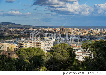 Beautiful cityscape on the island of Mallorca near Barcelona, Spain 127053149