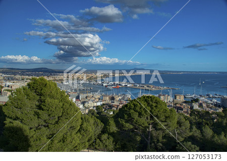 Beautiful cityscape on the island of Mallorca near Barcelona, Spain 127053173