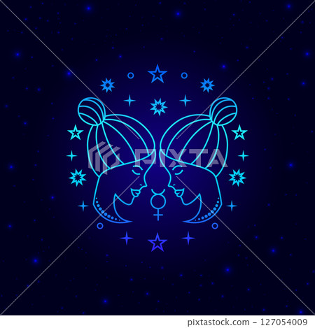 Blue Gemini zodiac sign Blue Gemini zodiac sign 127054009