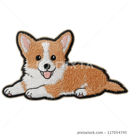 躺臥柯基犬刺繡補丁 127054745