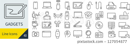 Gadgets line icon set 127054877