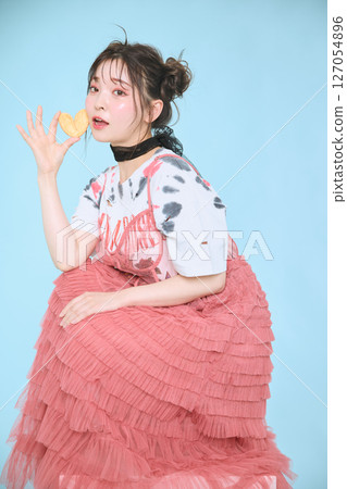 A young woman dressed in pop fashion A young woman dressed in pop fashion 127054896
