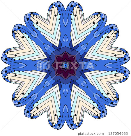 Colorful cute Mandalas. Decorative unusual round ornaments. 127054963