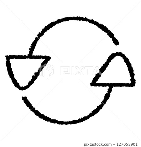 Hand-drawn rotating arrow circle 127055901