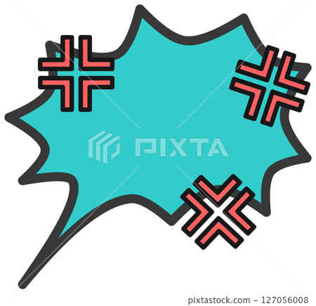 A speech bubble illustration used in manga, etc. to express emotions such as anger or roaring 127056008