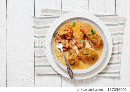 cabbage rolls with quinoa and ground meat filling cabbage rolls with quinoa and ground meat filling 127056091