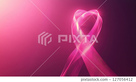 Pink Ribbon of Hope, Minimalist Breast Cancer Awareness Design for Custom Text Space Pink Ribbon of Hope, Minimalist Breast Cancer Awareness Design for Custom Text Space 127056412