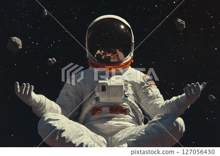 Astronaut Floating in a Cosmic Galaxy Astronaut Floating in a Cosmic Galaxy 127056430
