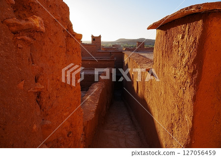 Ramparts of ksar Ait Ben Haddou at African Sus-Masa-Dara region in Morocco Ramparts of ksar Ait Ben Haddou at African Sus-Masa-Dara region in Morocco 127056459