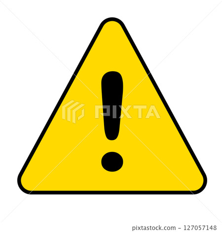 Danger sign yellow triangle 127057148