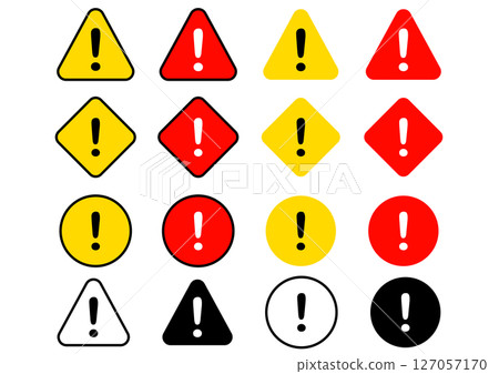 Simple danger sign set Simple danger sign set 127057170