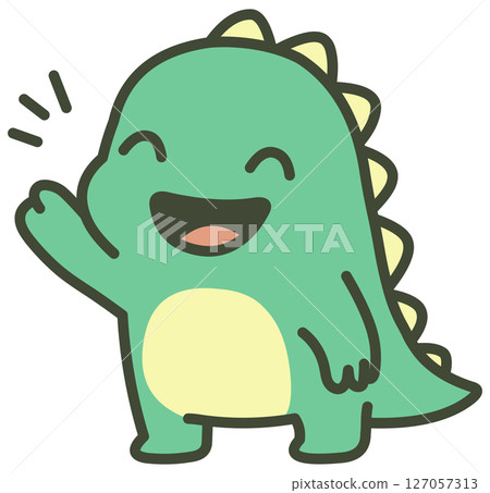 Cute Dino Waving Hello 127057313