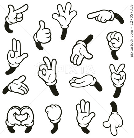 Retro Cartoon Hands Set 127057319