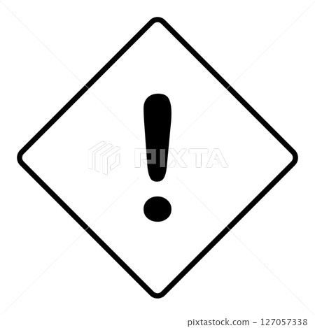 Danger sign diamond-shaped black and white 127057338