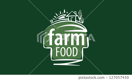 The Farm food logo. Hand-drawn vector illustration 127057430