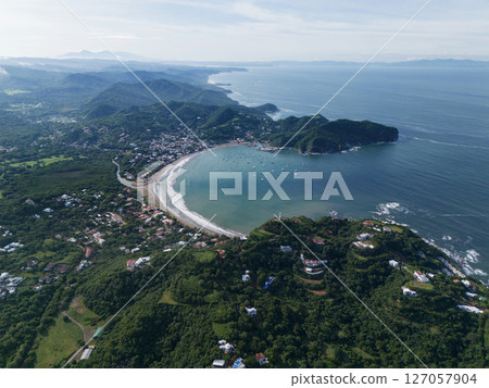 Aerial pacific ocean coast in Nicaragua 127057904