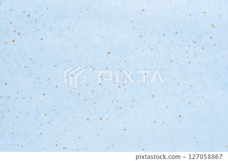 Blue Japanese paper background with gold and silver foil 127058867