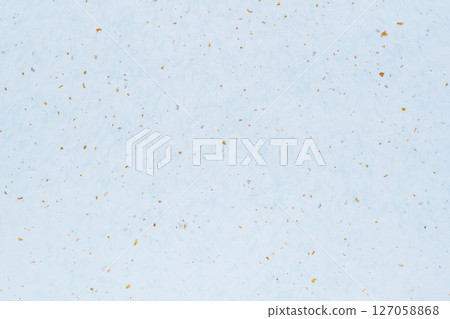 Blue Japanese paper background with gold and silver foil 127058868