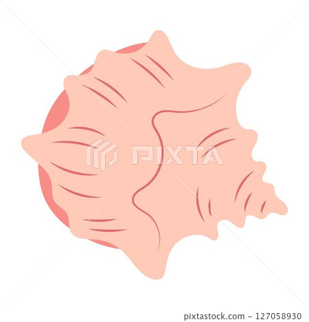 ocean seashell, flat style 127058930