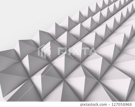 3D illustration of a background filled with pyramids and square pyramids 3D illustration of a background filled with pyramids and square pyramids 127058968