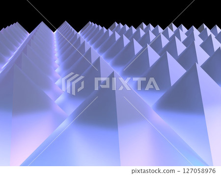3D illustration of a background filled with pyramids and square pyramids 3D illustration of a background filled with pyramids and square pyramids 127058976