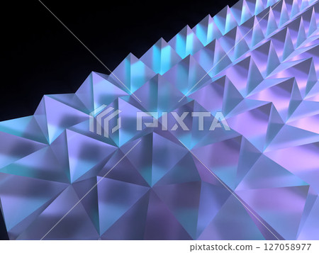 3D illustration of a background filled with pyramids and square pyramids 3D illustration of a background filled with pyramids and square pyramids 127058977