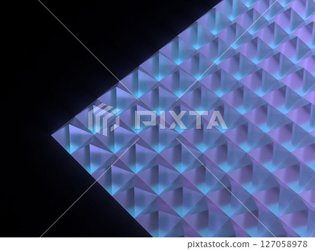 3D illustration of a background filled with pyramids and square pyramids 3D illustration of a background filled with pyramids and square pyramids 127058978