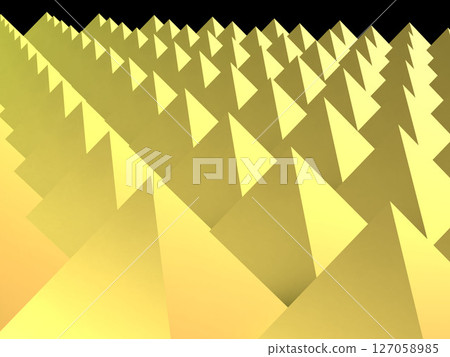 3D illustration of a background filled with pyramids and square pyramids 3D illustration of a background filled with pyramids and square pyramids 127058985